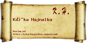 Kóka Hajnalka névjegykártya